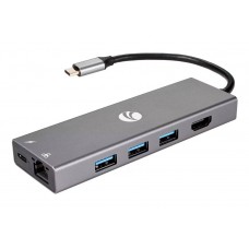 Адаптер Type-Cm --> 6в1 RJ-45+3USB3.0(f) +PD+HDMI1.4 Alum Shell VCOM <CU459>