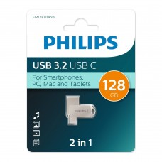 Флеш накопитель 128Gb PHILIPS 2-in-1 USB 3.2 USB C, OTG, USB 3.2/Type-C, Металл, 100 MB/s арт.:FM12FD145B/97