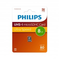 Флеш карта microSD 8GB PHILIPS High Speed microSDHC Class 10 80MB/s арт.:FM08MD55B/97