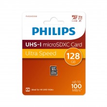 Флеш карта microSD 128GB PHILIPS High Speed microSDHC Class UHS-I U3, V30, A1, 100MB/s арт.:FM12MD55B/97