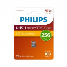 Флеш карта microSD 256GB PHILIPS High Speed microSDHC Class UHS-I U3, V30, A1, 100MB/s арт.:FM25MD55B/97