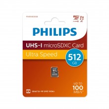 Флеш карта microSD 512GB PHILIPS High Speed microSDHC Class UHS-I U3, V30, A1, 100MB/s арт.:FM51MD55B/97