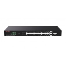IP-COM G1128P-24-250W Коммутатор неуправляемый PoE, 28 портов, 26x1 Гбит/с, SFP 2x1 Гбит/с, PoE 24x30Вт