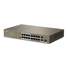 IP-COM F1118P-16-150W Коммутатор неуправляемый PoE, 18 портов, 16х100 Мбит/с, 2x1 Гбит/с, SFP 1x1 Гбит/с, PoE 16х30 Вт