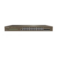 IP-COM G5328F Коммутатор управляемый 3 уровня L3, 28 портов, 24x1 Гбит/с, SFP+ 4x10 Гбит/с, установка в стойку 1U