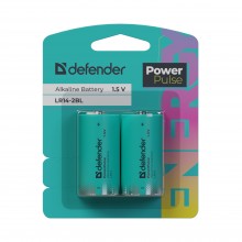 Defender Батарейка алкалиновая LR14-2BL С, блистер, 2 шт., PowerPulse арт.:56214