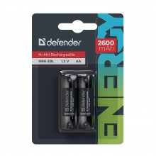 Defender Аккумуляторная батарея HR6-2BL 2600 mAh АА, Ni-MH, блистер, 2 шт. арт.:56512