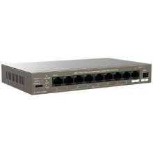 IP-COM F1110P-8-102W Коммутатор неуправляемый PoE, 10 портов, 10x100 Мбит/с, 2x1 Гбит/с, PoE 8х99 Вт, настольный