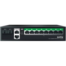 Netis P112GS Коммутатор неуправляемый PoE+, 10 портов, 10x1 Гбит/с, PoE+ 8х30 Вт (до 120Вт), SFP 2*1 Гбит/с