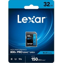 Флеш карта SD 32GB Lexar Professional 800x PRO SDXC UHS-I U1 V10 C10, 150/45 Mb/s арт.:LSD0800P032G-BNNNG