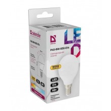 Defender Лампочка светодиодная P45-8W-830-E14 шар, 3000 К, теплый белый, 1 шт. арт.:95201