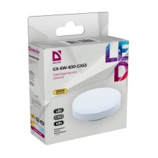 Defender Лампочка светодиодная GX-6W-830-GX53 таблетка, 3000 К, теплый белый, 1 шт. арт.:95401 Defender Лампочка светодиодная GX-6W-830-GX53 таблетка, 3000 К, теплый белый, 1 шт. арт.:95401