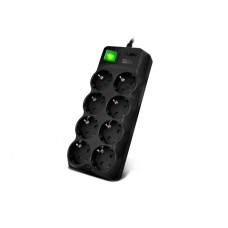 SVEN Фильтр SF-08E-16 5,0 м (8 розеток с защитными шторками,16А) черный, цветная коробка. арт.:SV-021726