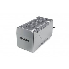 SVEN Стабилизатор VR-F1000 (≤320Вт, Вх.184-285V,4 × CEE7/4 (2*AVR, 2*сетевой фильтр) серебро арт.:SV-018818