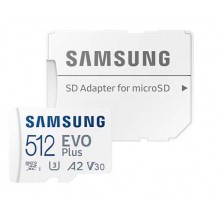 Флеш карта microSD 512GB SAMSUNG EVO PLUS microSDXC Class 10, UHS-I, A2 V30 U3 (SD адаптер) 160MB/s арт.:MB-MC512SA/EU