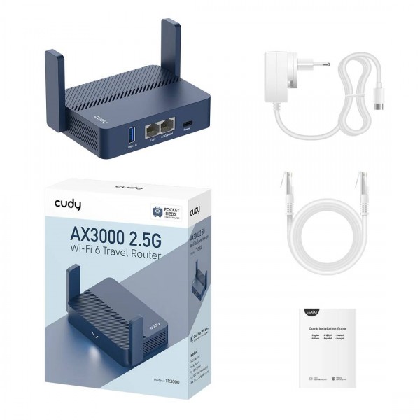 Cudy TR3000 2,5-гигабитный роутер Wi-Fi 6 AX3000 с USB-портом