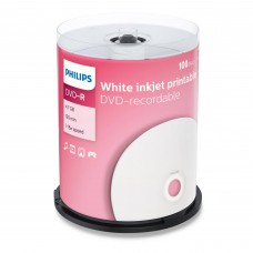 Диск DVD-R Philips 4.7 Gb, 16x, Cake Box (100) Printable арт.:DM4I6B00F/97