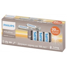 Philips Батарейки LR03A20BX/51 ААА алкалиновые 1,5v, LR03-20BL Entry (20/400/46400). Блистер 20 шт. арт.:Б0067805 Philips Батарейки LR03A20BX/51 ААА алкалиновые 1,5v, LR03-20BL Entry (20/400/46400). Блистер 20 шт. арт.:Б0067805
