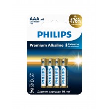 Philips Батарейки LR03M4W/51 ААА алкалиновые 1,5v, LR03-4BL Premium (4/48/144/25920). Блистер 4 шт. арт.:Б0069086 Philips Батарейки LR03M4W/51 ААА алкалиновые 1,5v, LR03-4BL Premium (4/48/144/25920). Блистер 4 шт. арт.:Б0069086