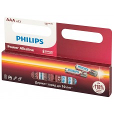 Philips Батарейки LR03P12W/51 ААА алкалиновые 1,5v, LR03-12BL Power (12/240/39360). Блистер 12 шт. арт.:Б0064681