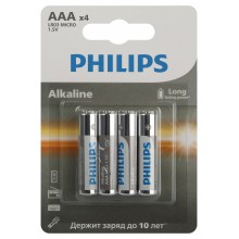 Philips Батарейки LR03A4B/51 ААА алкалиновые 1,5v, LR03-4BL Entry (4/48/144/27648). Блистер 4 шт. арт.:Б0062619