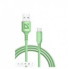 Defender Кабель F207 Micro, USB 2.0 (AM) - microUSB 2.0 (BM), 1метр, 2.4А, силиконовая оплетка, зелёный. арт.:87108GRN