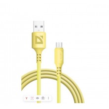 Defender Кабель F207 Micro, USB 2.0 (AM) - microUSB 2.0 (BM), 1метр, 2.4А, силиконовая оплетка, жёлтый. арт.:87108YEL