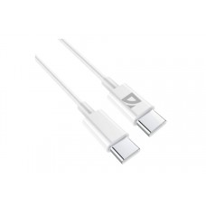 Defender Кабель F182, Type-C (M) - Type-C (M), 2 метра, Power Delivery 60Вт, TPE оплетка, белый. арт.:87538 Defender Кабель F182, Type-C (M) - Type-C (M), 2 метра, Power Delivery 60Вт, TPE оплетка, белый. арт.:87538