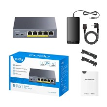 Cudy GS1005P Коммутатор с 5 гигабитными портами и поддержкой PoE+ (60 Вт)