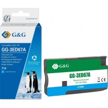 Картридж струйный G&G, HP 3ED67A голубой 29ml с чипом арт.:GG-3ED67A