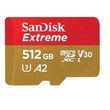 Флеш карта microSD 512GB SanDisk microSDXC UHS-I A2 V30 U3 Extreme 190MB/s арт.:SDSQXAV-512G-IN6MS