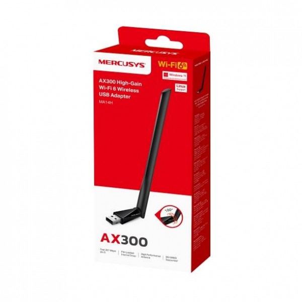 Mercusys MA14H USB-адаптер высокого усиления с поддержкой Wi-Fi 6 AX300