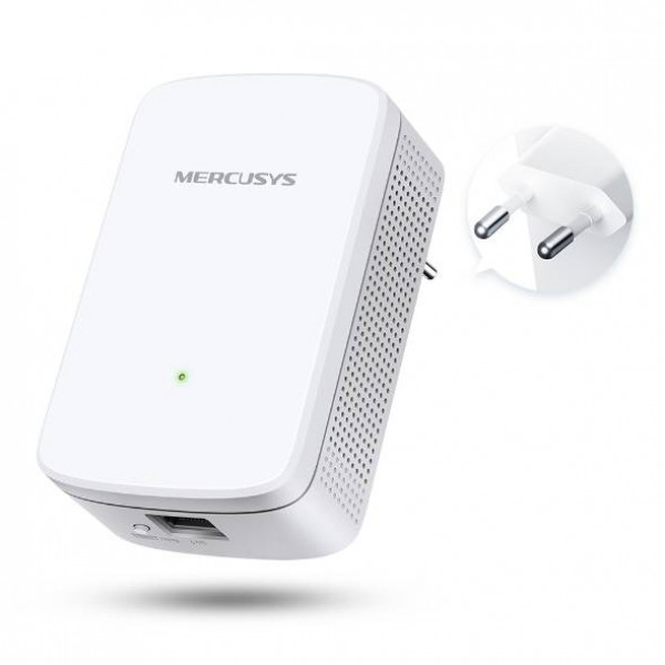 Mercusys ME10 Усилитель Wi-Fi сигнала N300, до 300 Мбит/с на 2,4 ГГц, 1х100 Мбит/с, подключение к настенной розетке