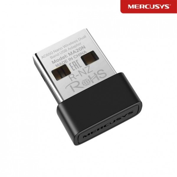 Mercusys MA20N Сверхкомпактный двухдиапазонный USB-адаптер Wi-Fi AC650
