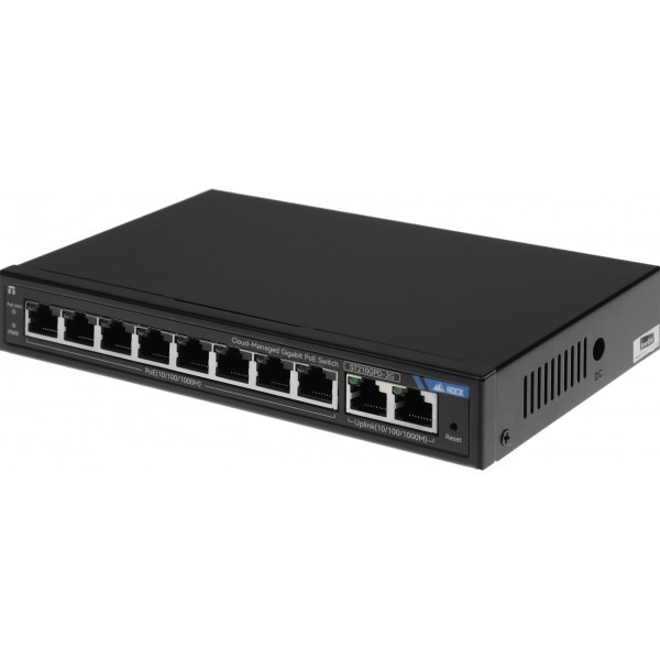 Netis ST210GPD-2G Коммутатор настраиваемый (L2), 8x1 Гбит/с, SFP/uplink RJ-45 2x1 Гбит/с, PoE 8x30 Вт (до 117 Вт)