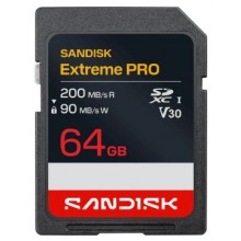 Флеш карта SD 64GB SanDisk SDXC Class 10 UHS-I U3 V30 Extreme PRO 200MB/s арт.:SDSDXXU-064G-GSCIN