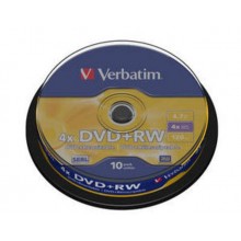 Диск DVD+RW Verbatim 4.7 Gb, 4x, Cake Box (10), (10/200) арт.:43488