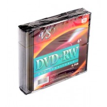 Диск DVD+RW VS 4.7 Gb, 4x, Slim Case (5), (5/200). арт.:VSDVDPRWSL501