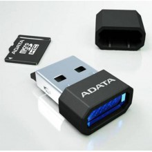 Флеш карта microSD 4GB A-DATA microSDHC Class 6 (USB Reader V3, черный) арт.:AUSDH4GCL6-RM3BKBL