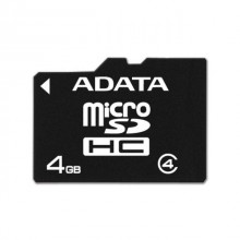 Флеш карта microSD 4GB A-DATA microSDHC Class 4 арт.:AUSDH4GCL4-R