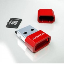 Флеш карта microSD 4GB A-DATA microSDHC Class 4 (USB Reader V3, красный) арт.:AUSDH4GCL4-RM3RDRD