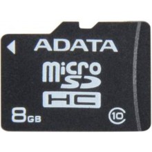 Флеш карта microSD 8GB A-DATA microSDHC Class 10 арт.:AUSDH8GCL10-R