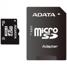 Флеш карта microSD 8GB A-DATA microSDHC Class 4 (SD адаптер) арт.:AUSDH8GCL4-RA1