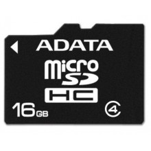Флеш карта microSD 16GB A-DATA microSDHC Class 4 арт.:AUSDH16GCL4-R