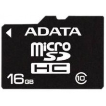 Флеш карта microSD 16GB A-DATA microSDHC Class 10 арт.:AUSDH16GCL10-R