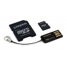 Kingston Technology Флеш карта microSD 8GB Kingston microSDHC Class 10 (SD адаптер + USB ридер) арт.:MBLY10G2/8GB