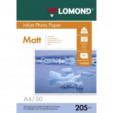 Фотобумага LOMOND Одностороняя Матовая, 205г/м2, A4(21x29)/50л. арт.:0102085