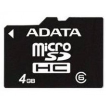 Флеш карта microSD 4GB A-DATA microSDHC Class 6 арт.:AUSDH4GCL6-R