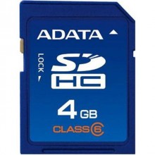 Флеш карта SD 4GB A-DATA SDHC Class 6 арт.:ASDH4GCL6-R