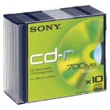 Диск CD-R Sony 700 Mb, 48x, Slim Case (10), (10/200) арт.:10CDQ80SS